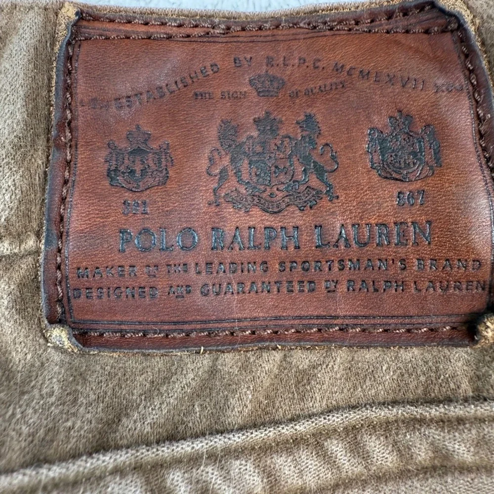 Polo Ralph Lauren Mens Brown‎ Slim Fit Pants 38x30 Cotton Five Pocket